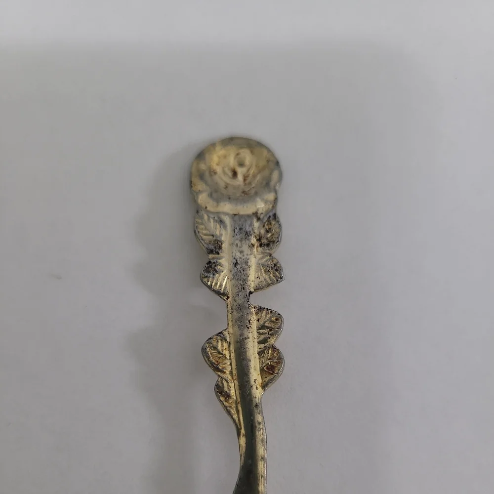 Vintage Rose Top Gold Tone Spoon Japan